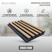 Panneaux muraux décoratifs acoustiques modernes en polymère de carbone rainuré, ignifuges et insonorisants, pour salles de classe scolaires