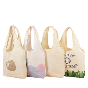 Bolsa de Mano de Lona Reciclada Ecológica con Logotipo Personalizado, Bolsa de Compras Reutilizable para Viajes con Impresión - Product Image 1
