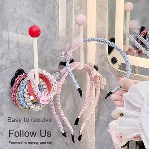 Bathroom <b>Kitchen</b> Wall Hanging <b>Rack</b> Foldable Hooks Multifunctional Plastic <b>Storage</b> for Headbands Hair Accessories Tools Wardrobe - Product Image 3