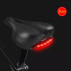 Sillín de <span class=keywords><strong>bicicleta</strong></span> de cuero PU de alta densidad Ferts con 5 LED, <span class=keywords><strong>luz</strong></span> de 4 Funciones, suave y absorción de impactos para montar en MTB - Product Image 2