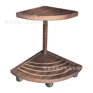 Wooden Two Tier <b>Stand</b> For Cake Coffee Display Living Room Decorative Shelf Rectangle Shape Standing Type - Product Image 5