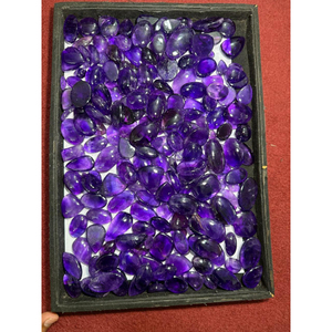 Wholesale Natural Amethyst Cabochon Gemstone | Polished Purple Quartz Loose <b>Stone</b> for Jewelry Making | Custom Shapes & Sizes - Product Image 1