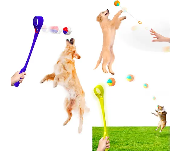 Pet liefert Amazon hot dog training interaktive nicht-automatische outdoor hund spielzeug werfen queue bälle werfer Tennis Ball Launcher