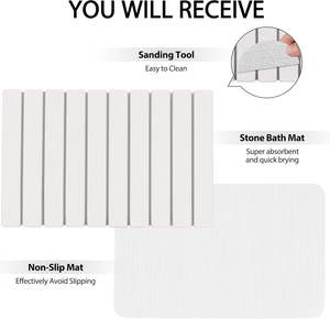 Modern Design Foldable Fast Water Drying Bath <b>Mats</b> Super Absorbent Non-Slip Diatomaceous Earth <b>Floor</b> <b>Mats</b> <b>Bathroom</b> Toilet Use - Product Image 4