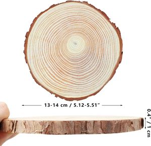 FSWCCK 17 PCS Unfinished Wood Slices for Centerpieces - 5.1-5.5 Inch,Round Natural Discs with <strong>Tree</strong> <strong>Bark</strong>, Wooden Cookies Circles