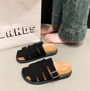 Sandales <span class=keywords><strong>mules</strong></span> plates décontractées en daim pour femme, légères, tendance, <span class=keywords><strong>de</strong></span> <span class=keywords><strong>luxe</strong></span>, à enfiler, pour l'extérieur - Product Image 2