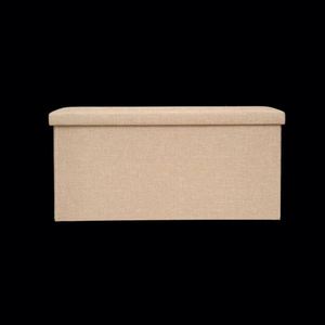 Modern Fabric <b>Storage</b> Ottoman Bench Living Room Furniture Contemporary Design Beige Upholstered <b>Seat</b> with Hidden Compartment - Product Image 3
