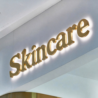 Enseigne publicitaire LED 3D extérieure en acier inoxydable, étanche, rétroéclairée, avec lettres personnalisées, design populaire, forme et taille sur mesure