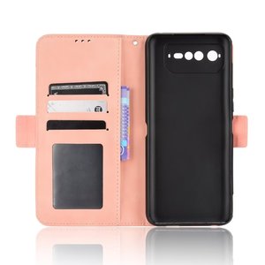 Funda de cuero con tapa tipo billetera y ranuras para múltiples tarjetas, diseño de rayas, para ASUS <span class=keywords><strong>ROG</strong></span> <span class=keywords><strong>Phone</strong></span> <span class=keywords><strong>6</strong></span>/ <span class=keywords><strong>Phone</strong></span> <span class=keywords><strong>6</strong></span> Pro. - Product Image 4
