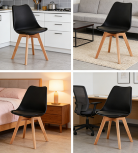 <span class=keywords><strong>Chaise</strong></span> <span class=keywords><strong>de</strong></span> bureau au design courbé monobloc, bords arrondis, avec base antidérapante en <span class=keywords><strong>feutre</strong></span>, idéale pour salle à manger - Product Image 1