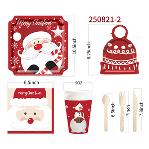DAMAI Artículos para Fiestas Navideñas, Platos de Papel de Papá Noel, Servilletas, Decoraciones Desechables para Mesa de Fiesta con Diseño de Gnomos Navideños - Product Image 6