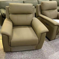 Fauteuil inclinable électrique intelligent multifonctionnel en cuir pour salon moderne, chaise de loisirs de luxe, fauteuil inclinable en cuir