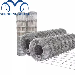 Customized Size Fence For Animal Farm Fence Iron Wire Mesh Galvanized Woven 4ft Goat Cattle Fence Roll
