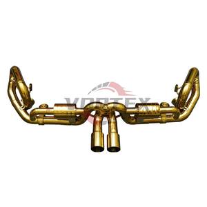 Escape Catback Valvetronic VORTEX de Acero Inoxidable 304 con Baño de Oro para Porsche 911 991 GT3 2013-2019, Instalación Directa con Tornillos - Product Image 1