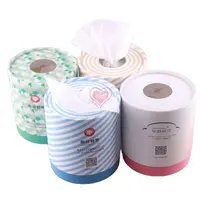 Caja de pañuelos de cartón con impresión cilíndrica, soporte de material de papel reciclado personalizado, soporte de caja de pañuelos redondos