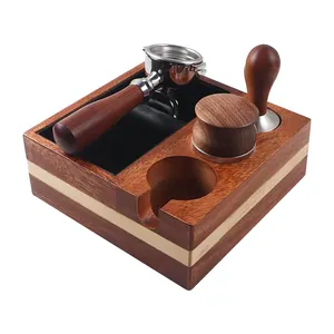 Natuurlijke Walnoot Acacia Hout Espresso Koffie Organizer Box Geschikt Voor Opslag Espresso Sabotage En Distributeur Pure