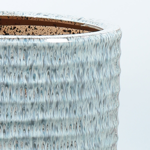 Vaso per Fiori Decorativo Rotondo con Texture Lineare per <span class=keywords><strong>Casa</strong></span> e Giardino, Fioriera per Orchidee da Interno ed Esterno, Vasi Moderni - Product Image 2