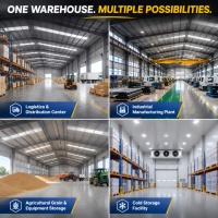Edificio de Almacenamiento Prefabricado de Estructura de Acero, Bodega Metálica Personalizada para Uso Industrial y Comercial
