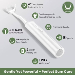 Design unico ricaricabile impermeabile portatile a 5 velocità di vibrazione elettrico <span class=keywords><strong>Flosser</strong></span> per efficace bocca indenttermal orale - Product Image 3