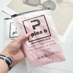 Biodegradable Clear Frosted Eva Zipper Plastic Pvc Transparent Zip Lock Packaging Bag For Underwear