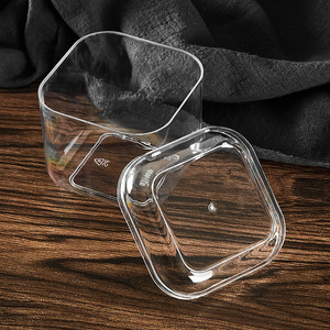 Boîte en plastique carrée transparente empilable avec couvercle, réutilisable, pour desserts, collations, matériel de rangement - Product Image 5