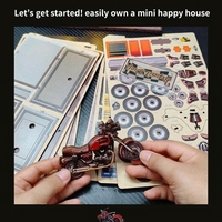 Hamaileon Kits de puzzle de scène de garage réaliste à monter soi-même pour adultes, kit de diorama miniature d'atelier de réparation de motos avec éclairage LED, artisanat pour adultes