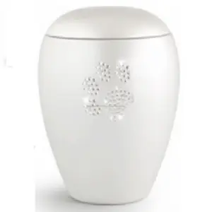 Crystal paw print design brass Pet cremation Urns for pet memorial good best item with antique shape design