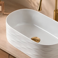 Lavabo artistique moderne personnalisé pour hôtel, en céramique et pierre, pour toilettes