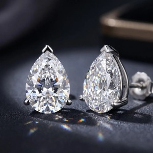 Most Selling Moissanite <b>Stud</b> <b>Earrings</b> with 925 Sterling <b>Silver</b> for Women Jewelry and Special Occasions Available For Sale - Product Image 3