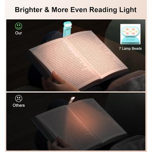 Gritin <b>Reading</b> <b>Light</b> Clip Rechargeable Led Book <b>Light</b> 3 Color Temperatures 5 Level Dimmable <b>For</b> <b>Bed</b> <b>Reading</b> - Product Image 3