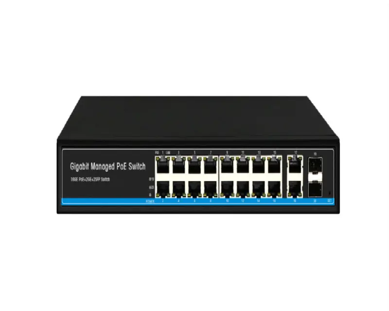IGMP Telnet SSH เว็บ 16 พอร์ตจัดการสวิทช์ poe 10 100 1000mbps กิกะบิต poe สําหรับ HD 2/3/4/5/6/8/10/20/30/40MP กล้อง IP