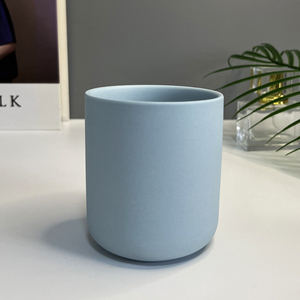 Venta al por mayor de lujo barato blanco esmerilado vela soporte recipiente de cerámica mate decoración del hogar cera de soja cerámica velas tarros - Product Image 6