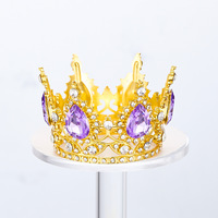 Bestseller Barocke Runde Kleine Strass-Tiara Krone Neue Tortendeko-Zubehör und Blumenstrauß-Kuchendekoration Partyzubehör