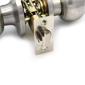 Kunci Kenop Pintu Baja Anti Karat Perak 3 Kunci Model Bola Privasi Keamanan Interior Deadbolt 60mm Backset Kamar Tidur Kamar Mandi Kamar Anak - Product Image 4