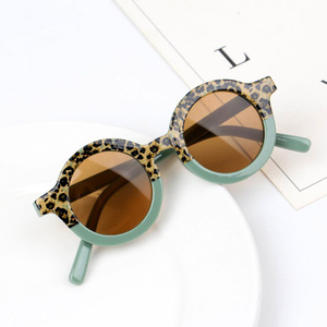 New Children Sunglasses Fashion Round <strong>Frame</strong> Leopard Print Color Matching Personalized Kids Sunglasses <strong>Baby</strong> UV-proof <strong>Glasses</strong> - Product Image 2