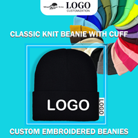 Gorro de Punto Personalizado con Logotipo Bordado OEM, Gorro de Invierno Cálido de Alta Calidad, 100% Acrílico, con Puño de Punto
