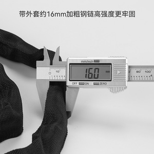 Candado de Cadena de Aleación Negra de 0.4m 0.6m 0.9m 1.2m con Combinación de Cuatro Dígitos, Antirrobo para Bicicleta y Motocicleta - Product Image 4
