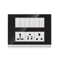 Interrupteurs et prises connectées personnalisables pour la maison intelligente avec panneau en verre pour prises standard UE, Royaume-Uni, Italie, interrupteur mural pour éclairage, installation facile