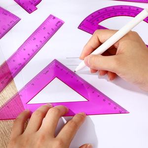 Juego de 6 Reglas de Plástico Transparentes para Matemáticas y Geometría, Herramientas de Medición para <span class=keywords><strong>la</strong></span> Escuela, Oficina y Hogar - Product Image 6