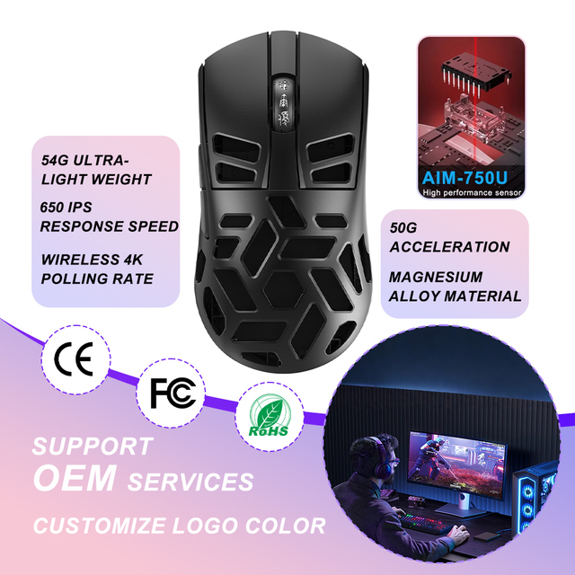 Lightweighting Tri-Mode Gaming Mouse Wired 2.4G BT5.1 Gaming Mouse 30000 DPI 4K Polling Rate Lightweighting Gaming Mouse