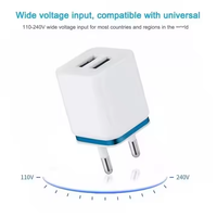 Chargeur USB Double Portable OEM ODM Populaire 10W EU/US à Charge Rapide 5V/2A, Adaptateur Secteur pour Téléphones Mobiles