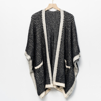 Damen Vintage gestreifte Faux Nerz Cardigan Hot Sale Open Front Strick pullover