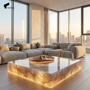 Tostone, mesa de comedor de café Onxy Natural de lujo personalizada <span class=keywords><strong>para</strong></span> sala de estar, comedor, hogar, apartamento, oficina, decoración interior - Product Image 2