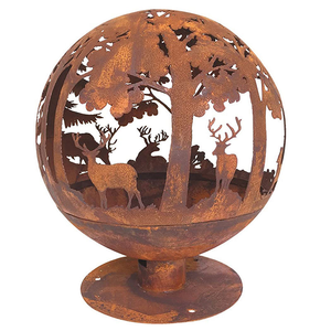 Brasero en acier Corten personnalisé effet rouillé, pour décoration de jardin, à bois, autoportant, écologique, intérieur/extérieur - Product Image 2