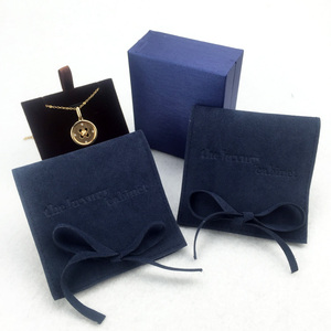 Custom Logo Made Suede <b>Envelope</b> Pouch With Insert Cards Velvet Jewelry Ring Necklace <b>Gift</b> Packaging Bag - Product Image 1