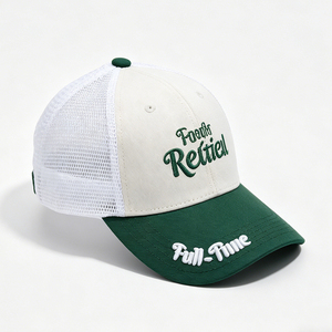 <span class=keywords><strong>หมวก</strong></span>แก๊ปทรง Trucker สีขาวเขียวทูโทน 6 แผง ผ้าแคนวาสตาข่ายระบายอากาศได้ดี เหมาะสำหรับผู้ใหญ่ทุกเพศ สวมใส่สบายๆ สำหรับกิจกรรมกลางแจ้ง  พร้อมลาย 'Forever' - Product Image 3