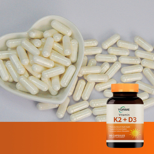 Venta al por mayor de fábrica OEM Vitamina K2 D3 Cápsulas veganas Proveedor K2 + D3 Suplemento 90 Cápsulas - Product Image 2