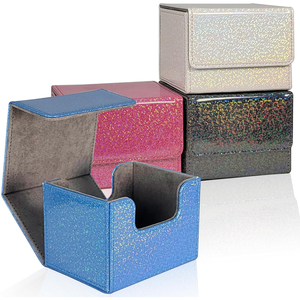 Esclusiva Scatola Porta Carte Orizzontale con Glitter per oltre 100 Carte - Custodia TCG Scintillante e Luccicante - Conservazione Laterale per MTG Commander Pokémon - Product Image 1
