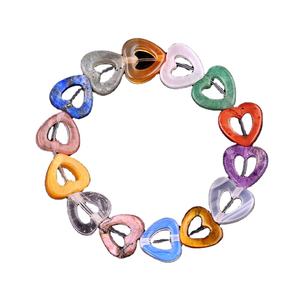 Grande foro 10mm assortito di cristallo naturale agata amore cuore perline forato pietra allentata per la creazione di gioielli fai da te - Product Image 1