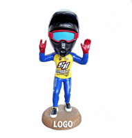 Figurine de motocross Supercross à tête oscillante, statue de pilote personnalisée en résine pour décoration de voiture et collection